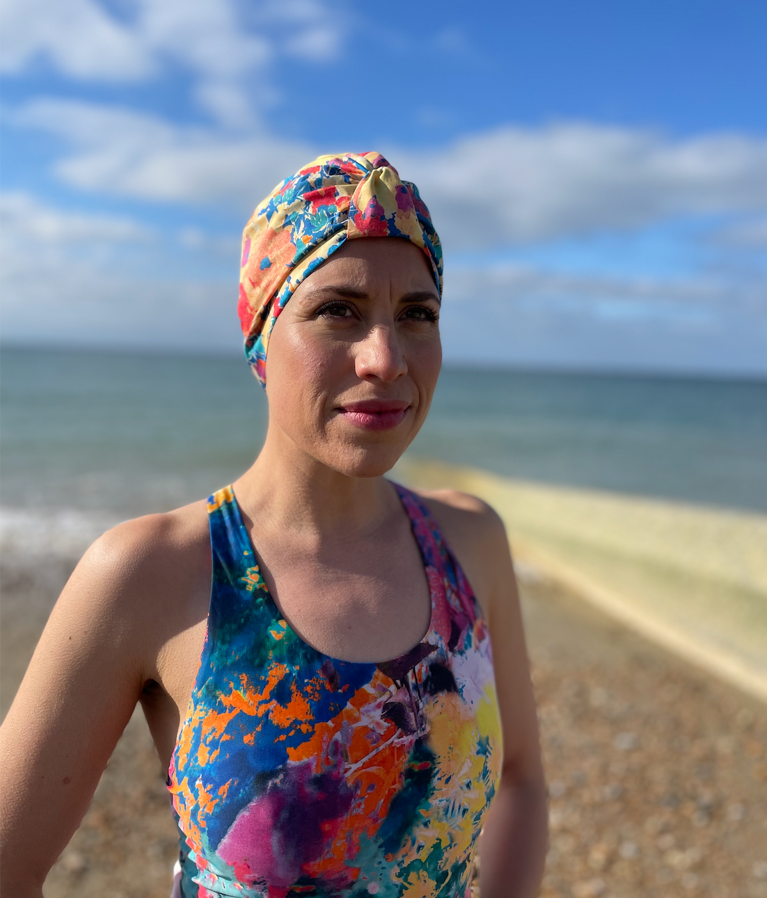 Salty Sea Knot - Swimming Cap Topper - Swim Turban - Deborah