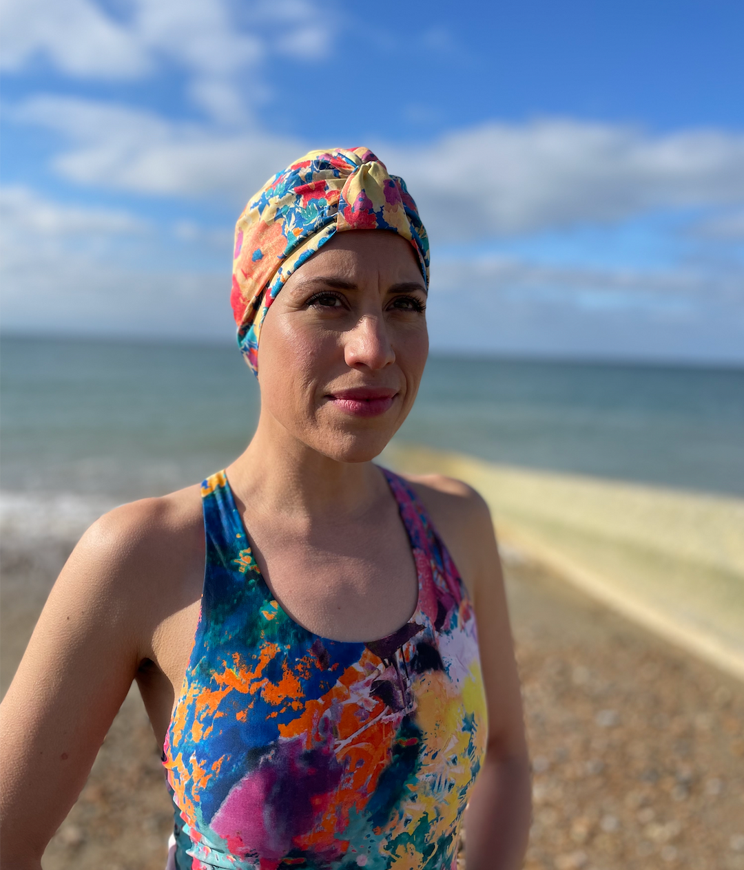 Salty Sea Knot - Swimming Cap Topper - Swim Turban - Deborah