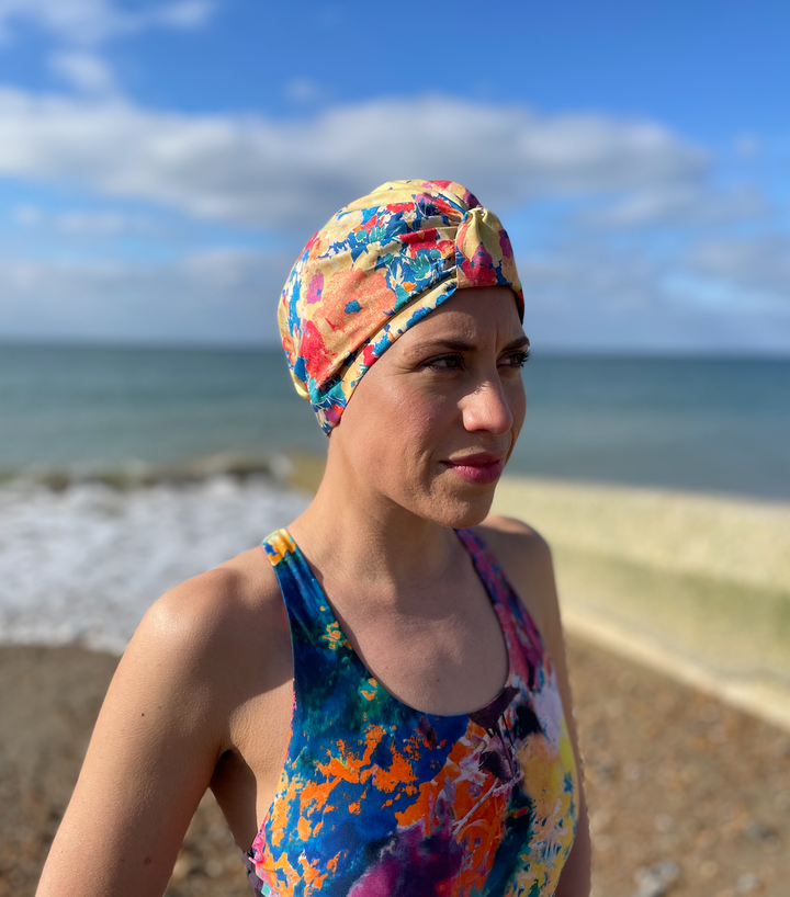 Salty Sea Knot - Swimming Cap Topper - Swim Turban - Deborah