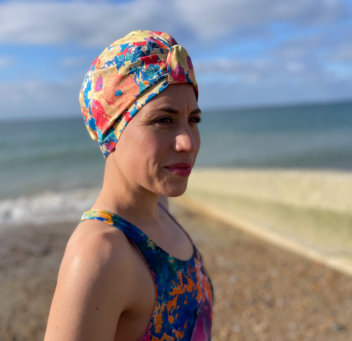 Salty Sea Knot - Swimming Cap Topper - Swim Turban - Deborah