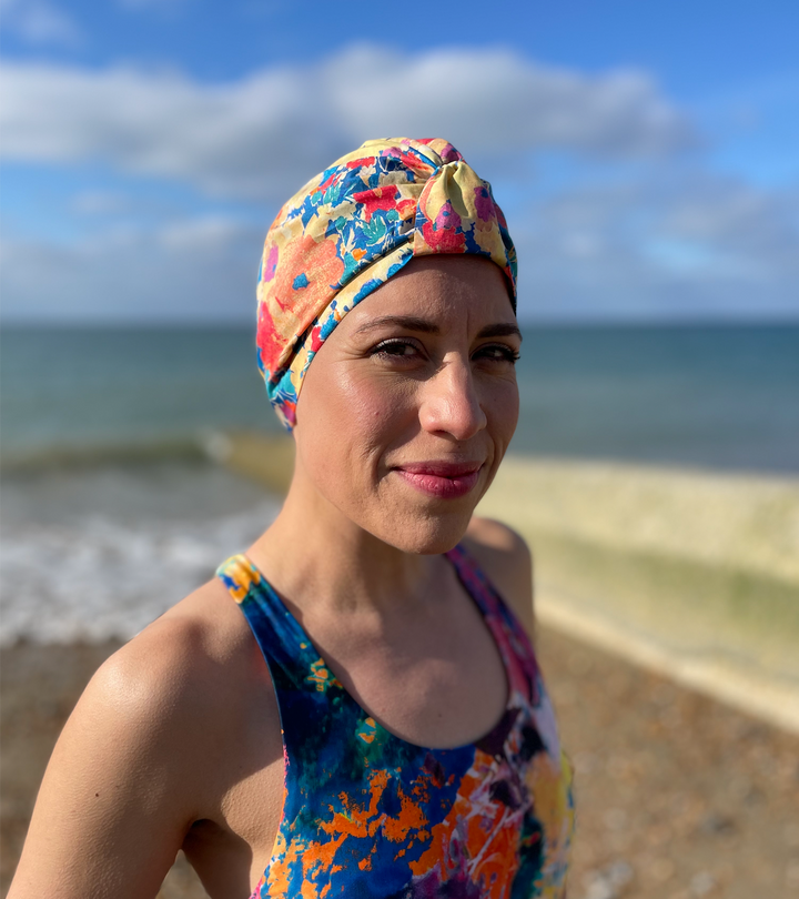 Salty Sea Knot - Swimming Cap Topper - Swim Turban - Deborah