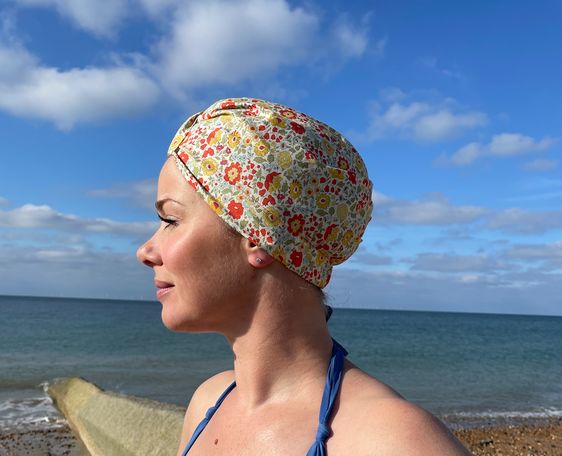 Salty Sea Knot - Swimming Cap Topper - Swim Turban - Yellow D'anjo