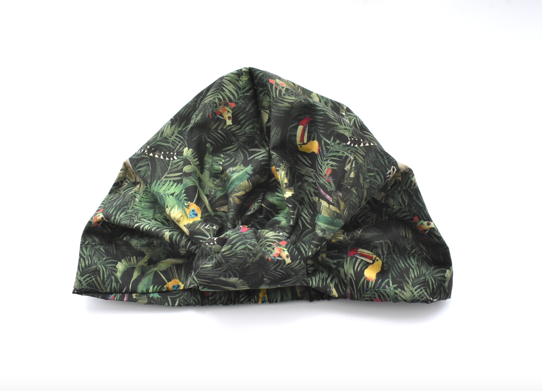 Salty Sea Knot - Swimming Cap Topper - Swim Turban - Green Tou-Can Hide Jungle print