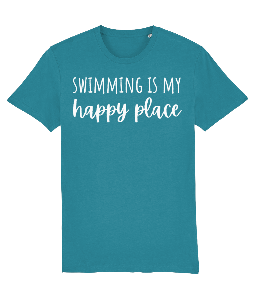 Swimming Is My Happy Place Organic Cotton T-shirt