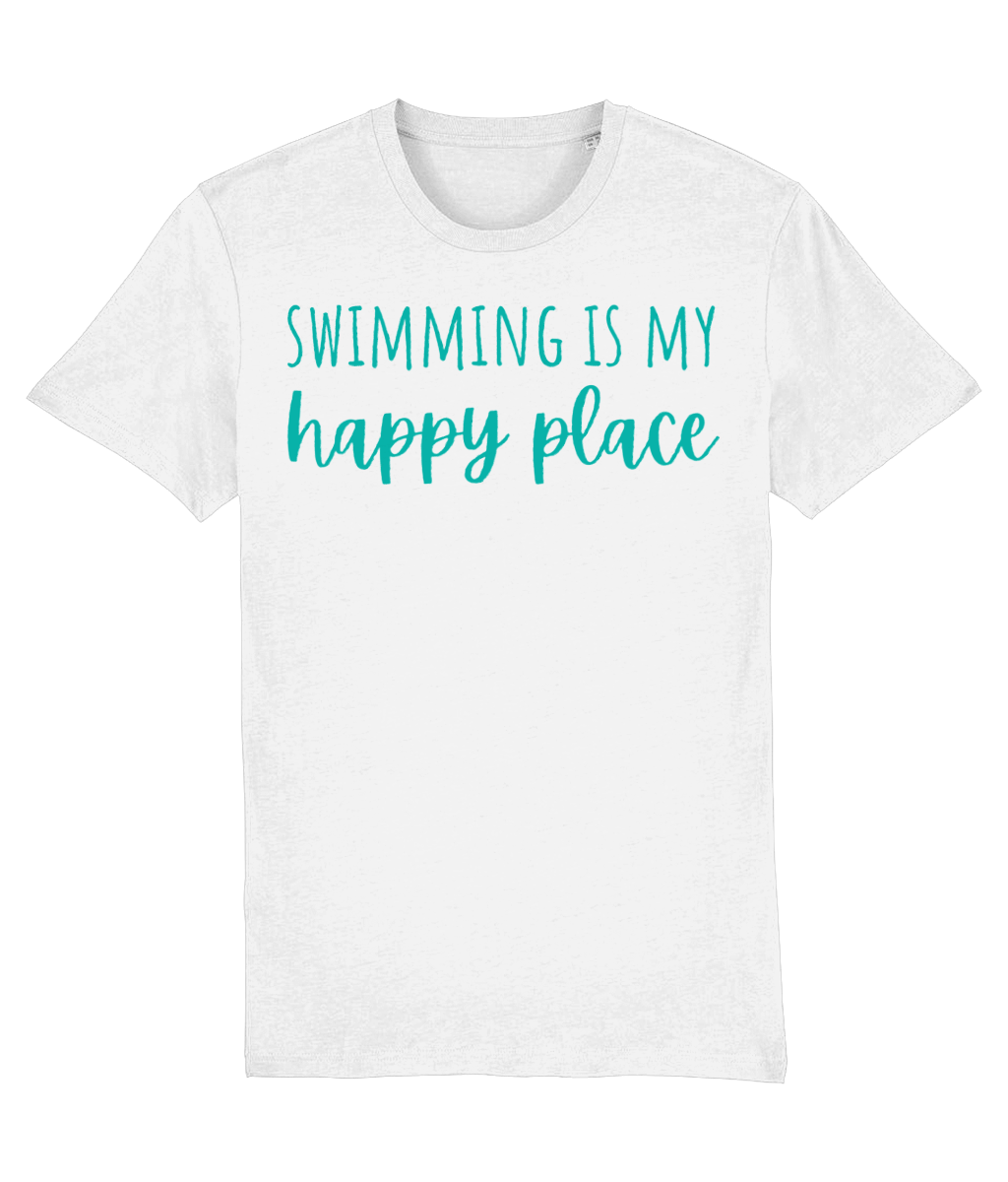 Swimming Is My Happy Place Organic Cotton T-shirt