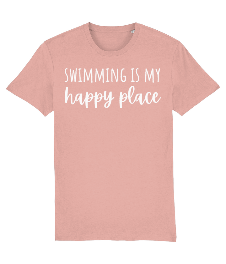 Swimming Is My Happy Place Organic Cotton T-shirt