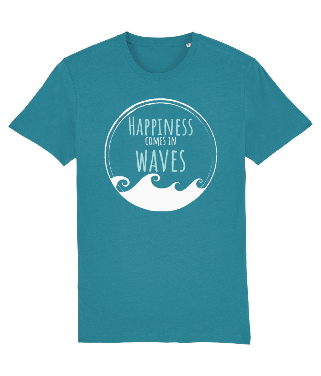 Happiness Comes In Waves Organic Cotton T-Shirt