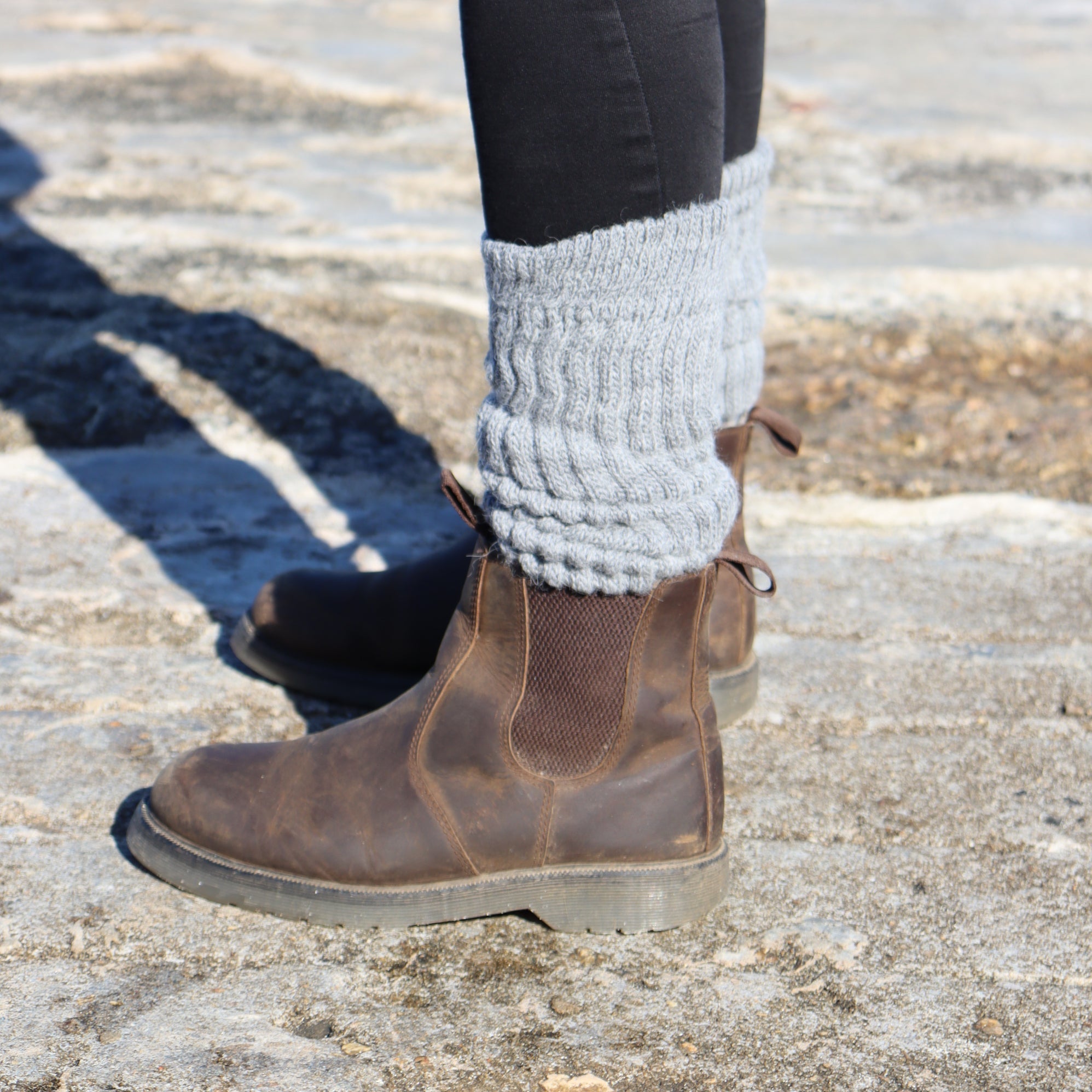 Morvah Welly Socks in Cableknit Alpaca