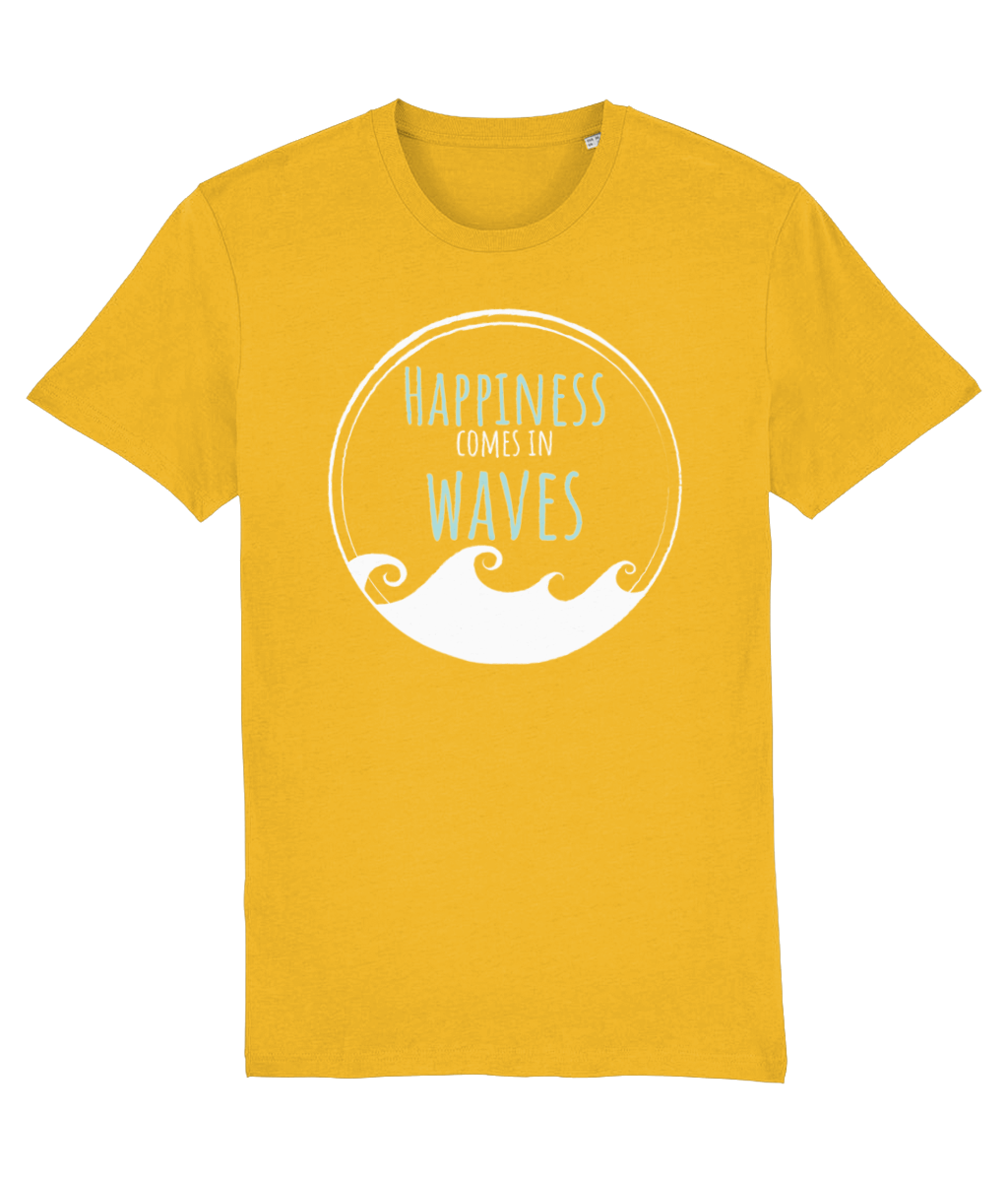 Happiness Comes In Waves Unisex Organic Cotton T-shirt