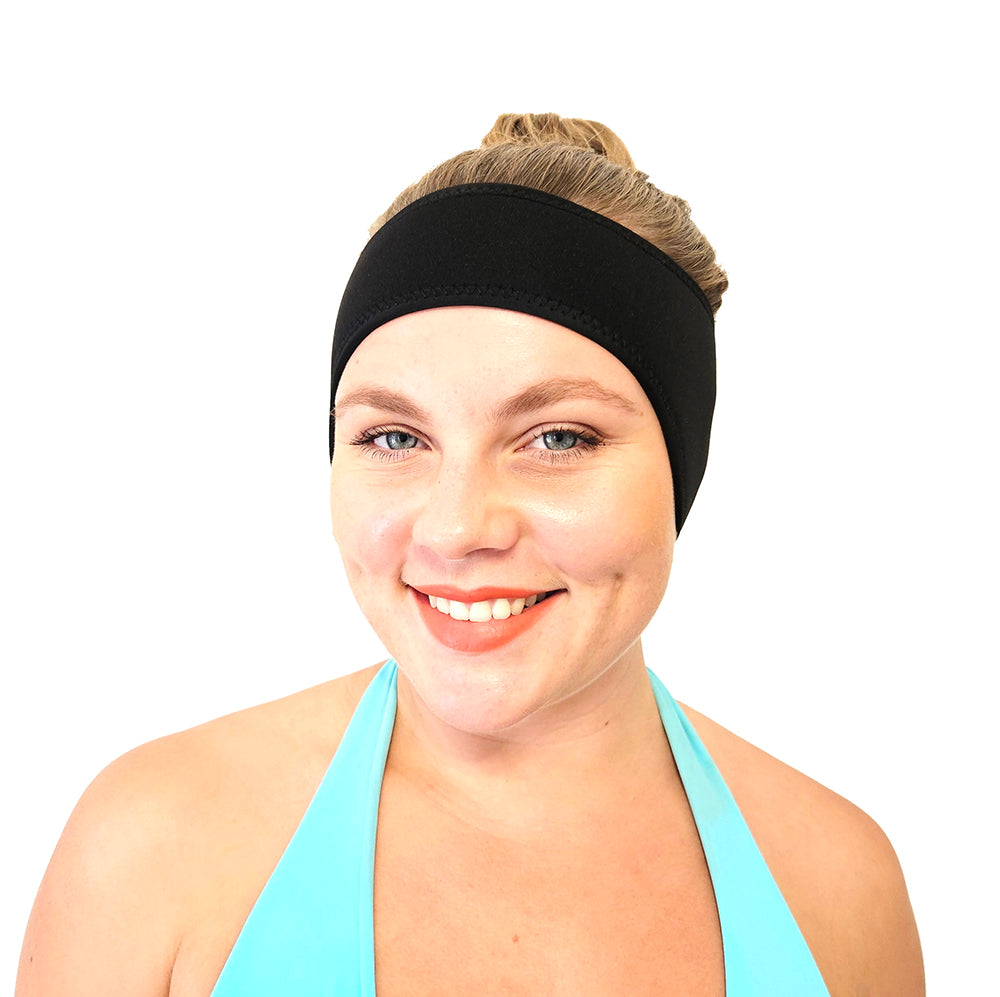 Black ear wamer headband for running and sport