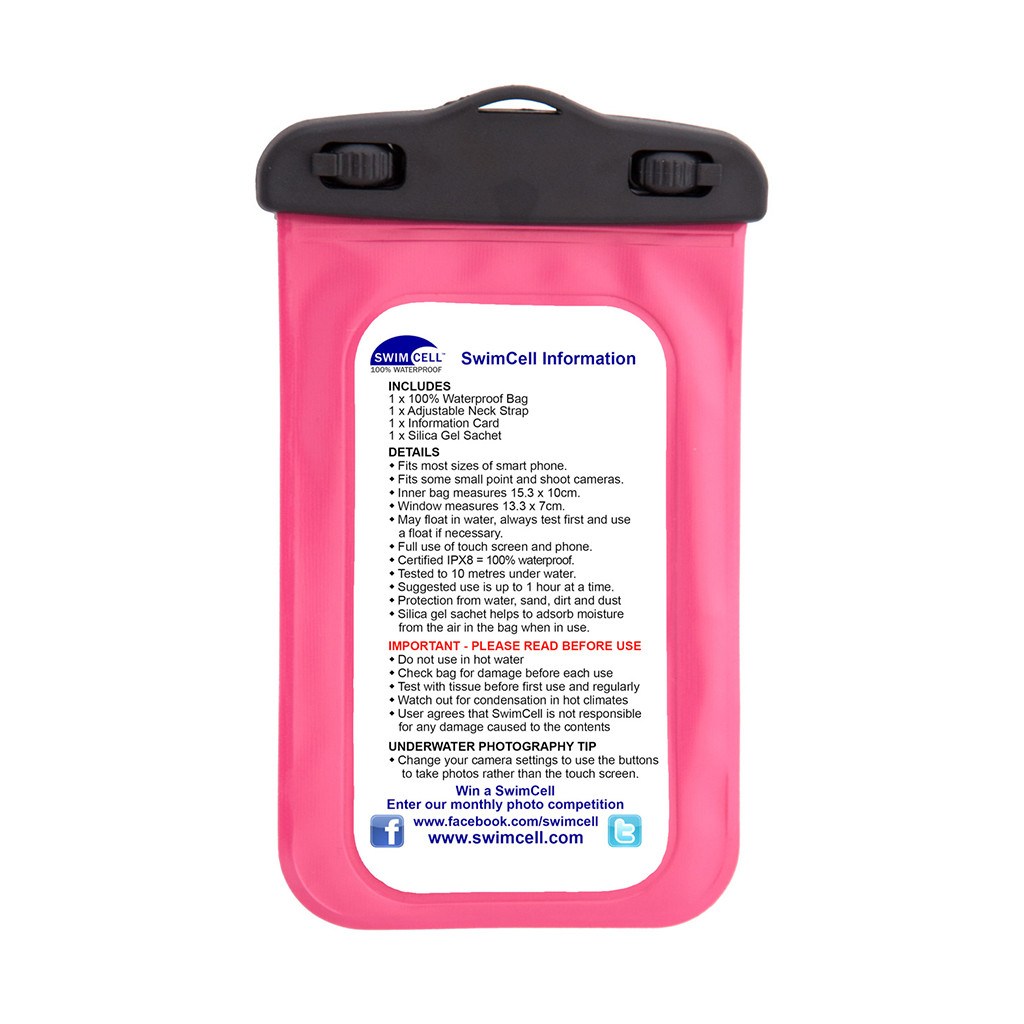 SwimCell waterproof case pink instructions