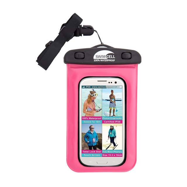 swimcell pink waterproof phone case
