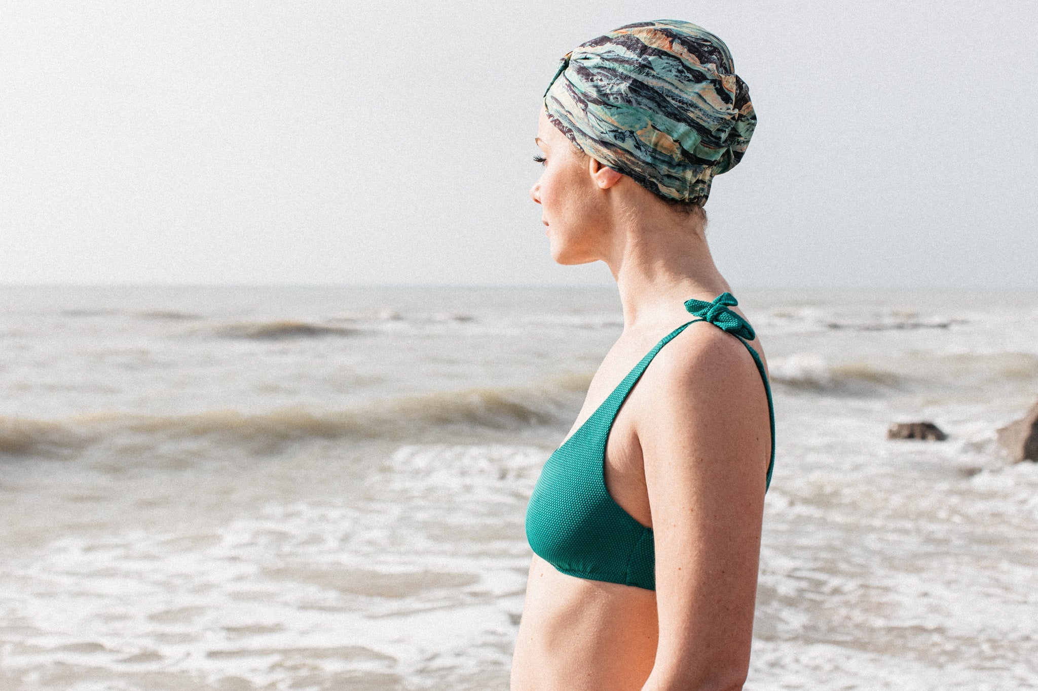 Salty Sea Knot - Swimming Cap Topper - Swim Turban - Coast