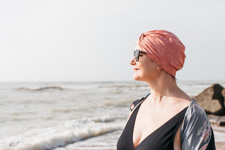 Salty Sea Knot - Swimming Cap Topper - Swim Turban - Red Marco