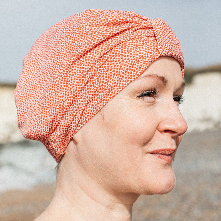 Salty Sea Knot - Swimming Cap Topper - Swim Turban - Red Marco