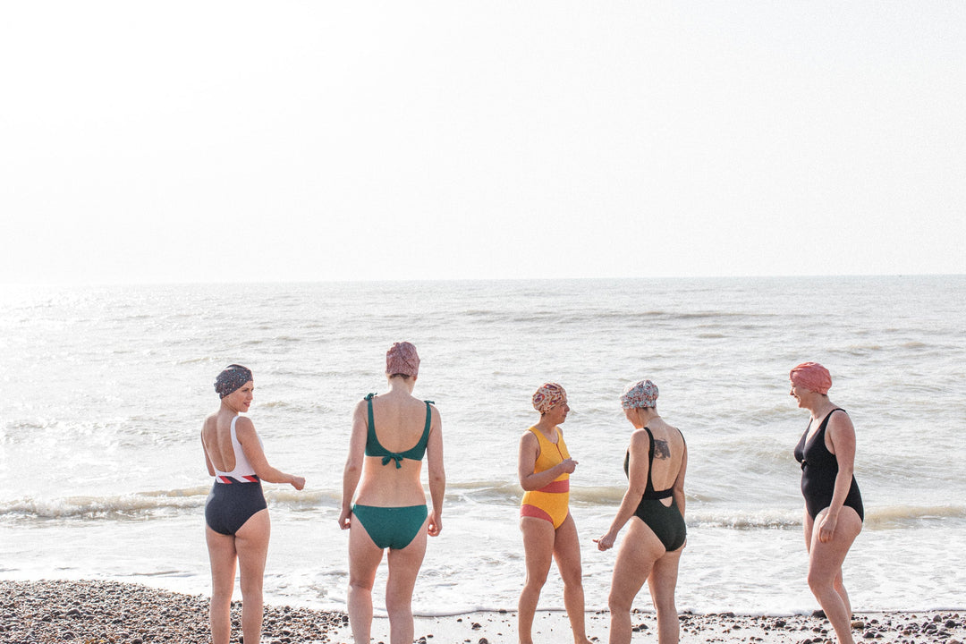 Salty Sea Knot - Swimming Cap Topper - Swim Turban - Red Marco