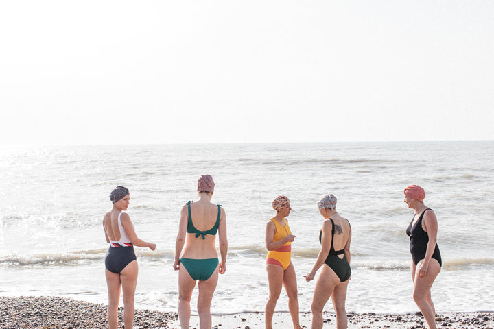 Salty Sea Knot - Swimming Cap Topper - Swim Turban - Red Marco