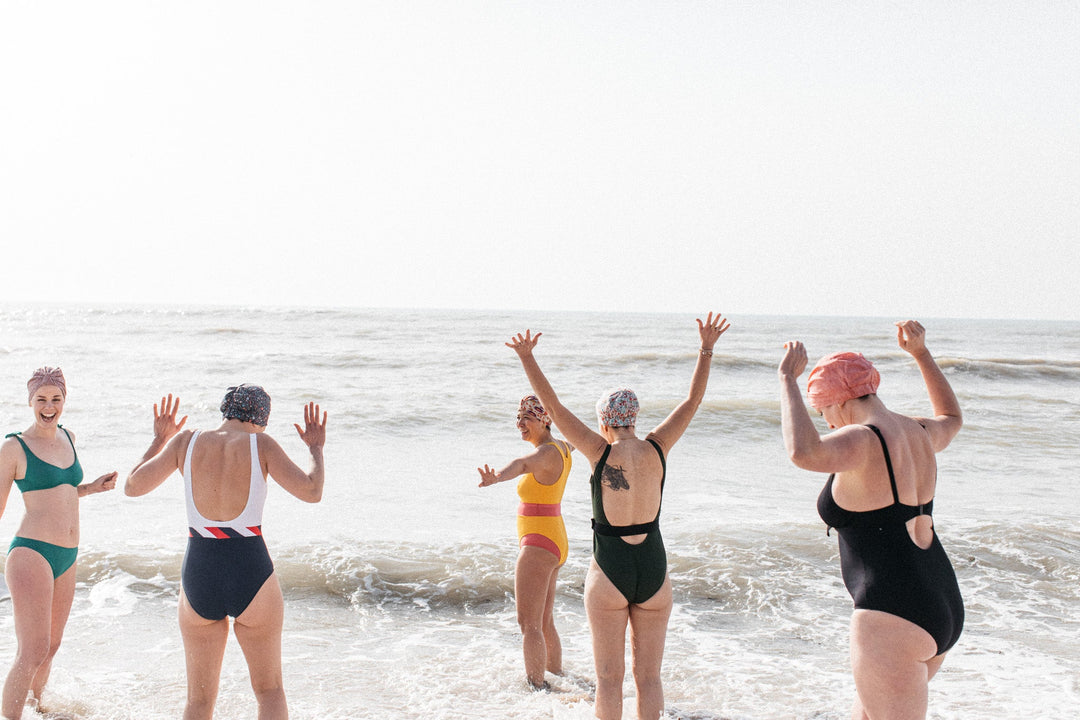 Salty Sea Knot - Swimming Cap Topper - Swim Turban - Red Marco