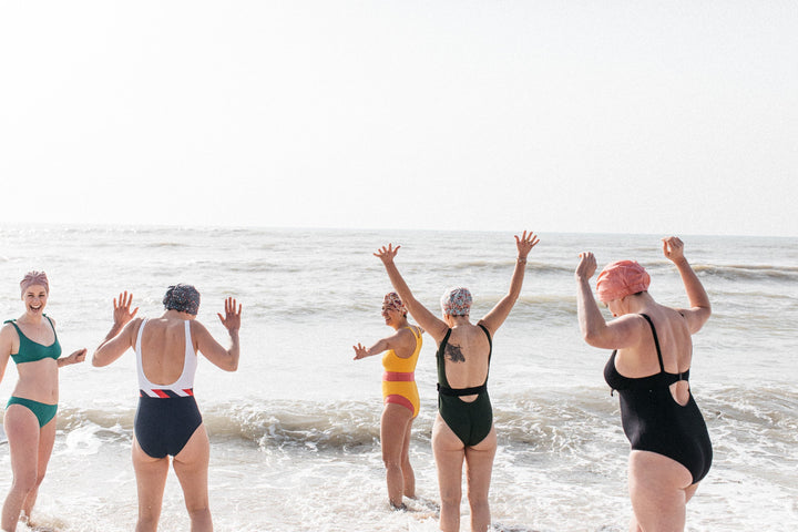 Salty Sea Knot - Swimming Cap Topper - Swim Turban - Red Marco