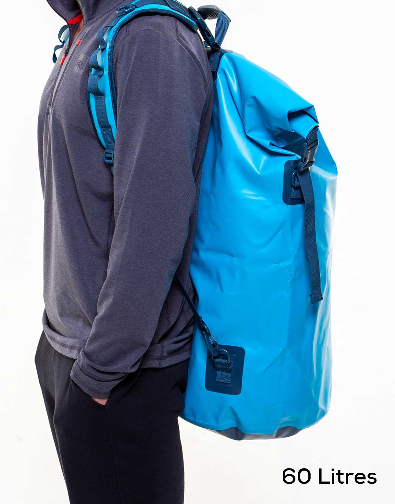 Waterproof Roll Top Dry Bag Backpack - Ride Blue