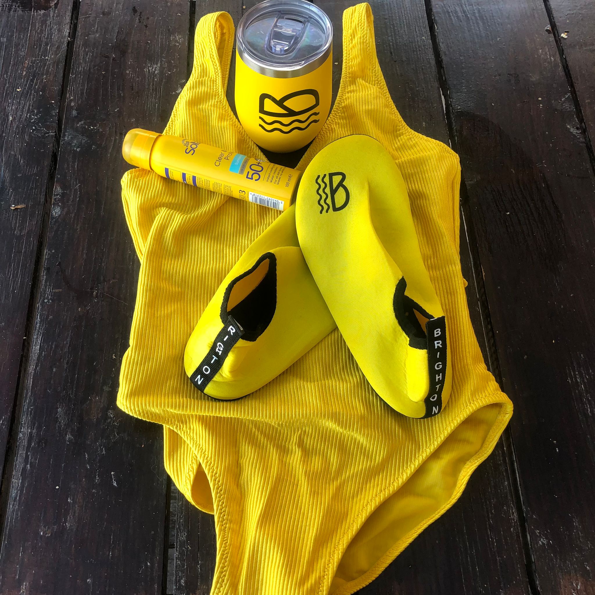 Sunburst Yellow Stainless Steel Beach Cup