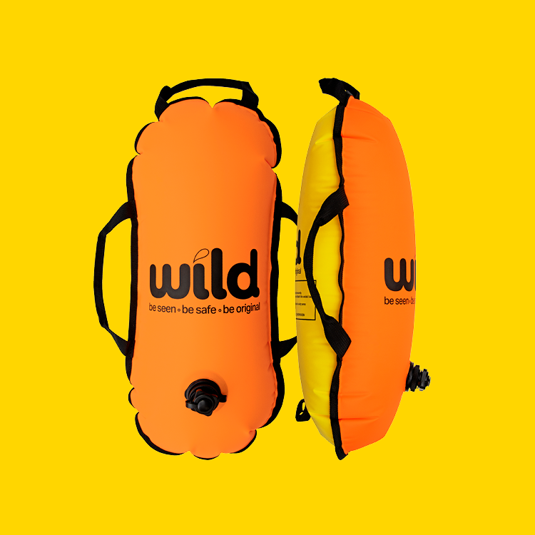Wild Swimming Tow Float in Orange & Yellow – Outdoor Swimmer Shop