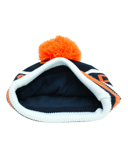 BOBBLE HAT - NAVY & ORANGE