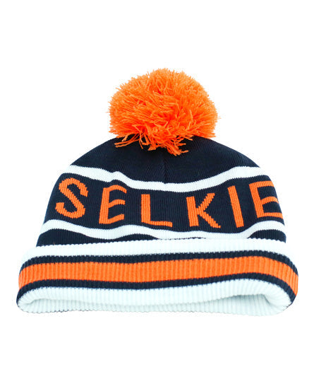 BOBBLE HAT - NAVY & ORANGE