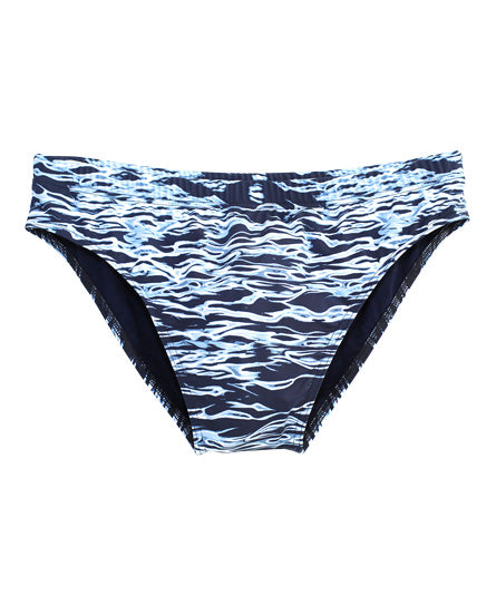 MEN'S CLASSIC SWIM BRIEF - NAVY RIPPLE PRINT