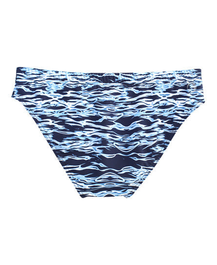 MEN'S CLASSIC SWIM BRIEF - NAVY RIPPLE PRINT