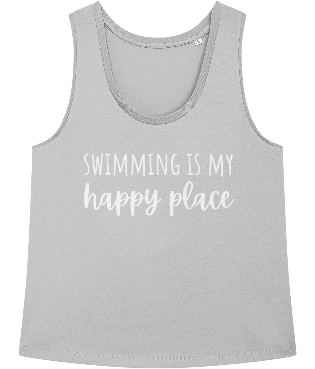 Swimming Is My Happy Place Unisex Organic Cotton Vest Top