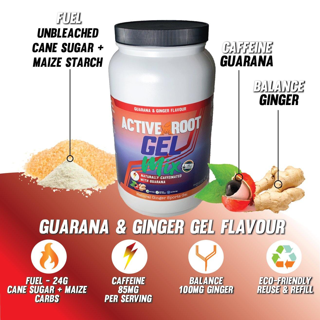 Guarana 900g Caffeinated Gel Mix Tub - (36 servings) - Active Root