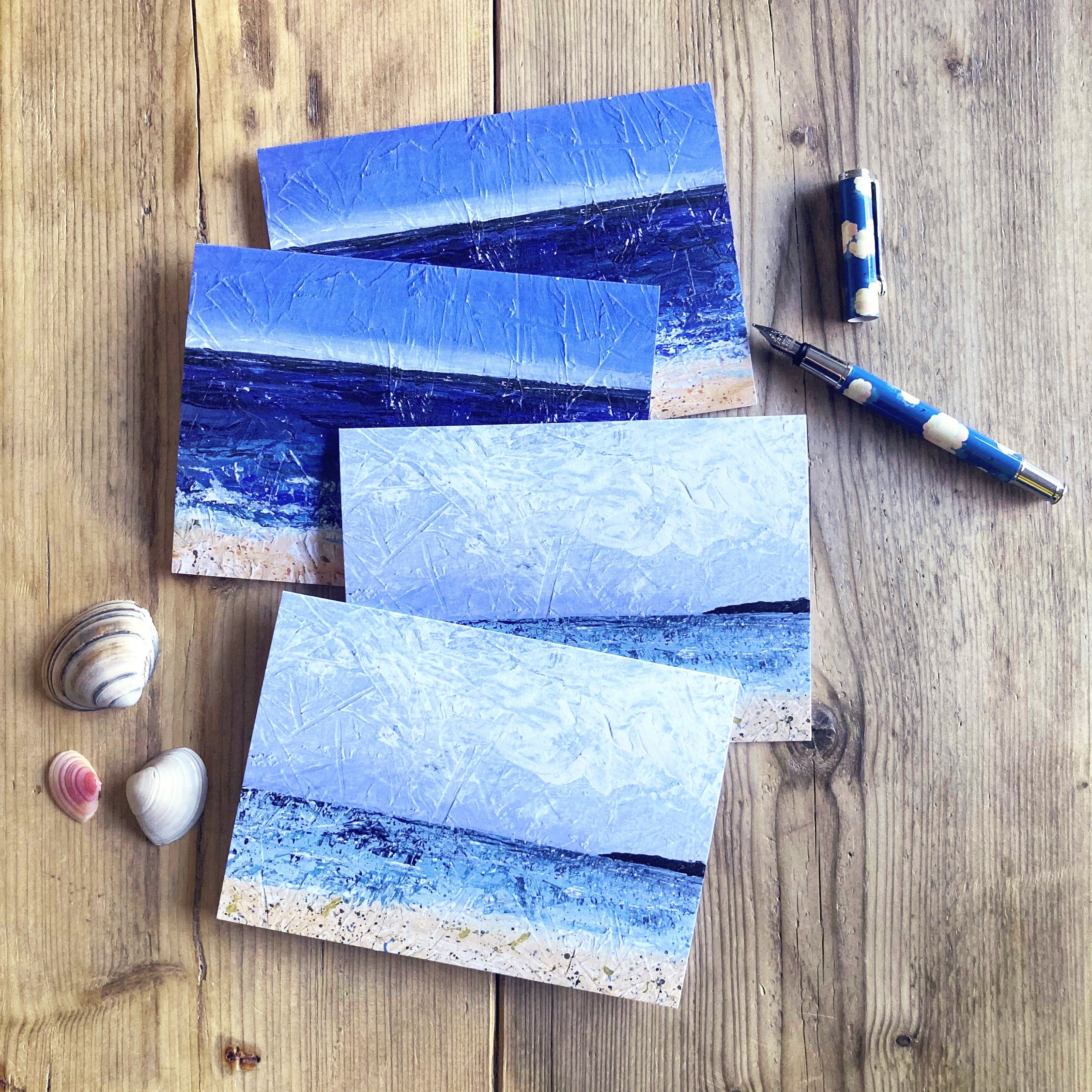 Seascape greetings cards | Carbis Bay and Long Rock, Cornwall | pack of 8