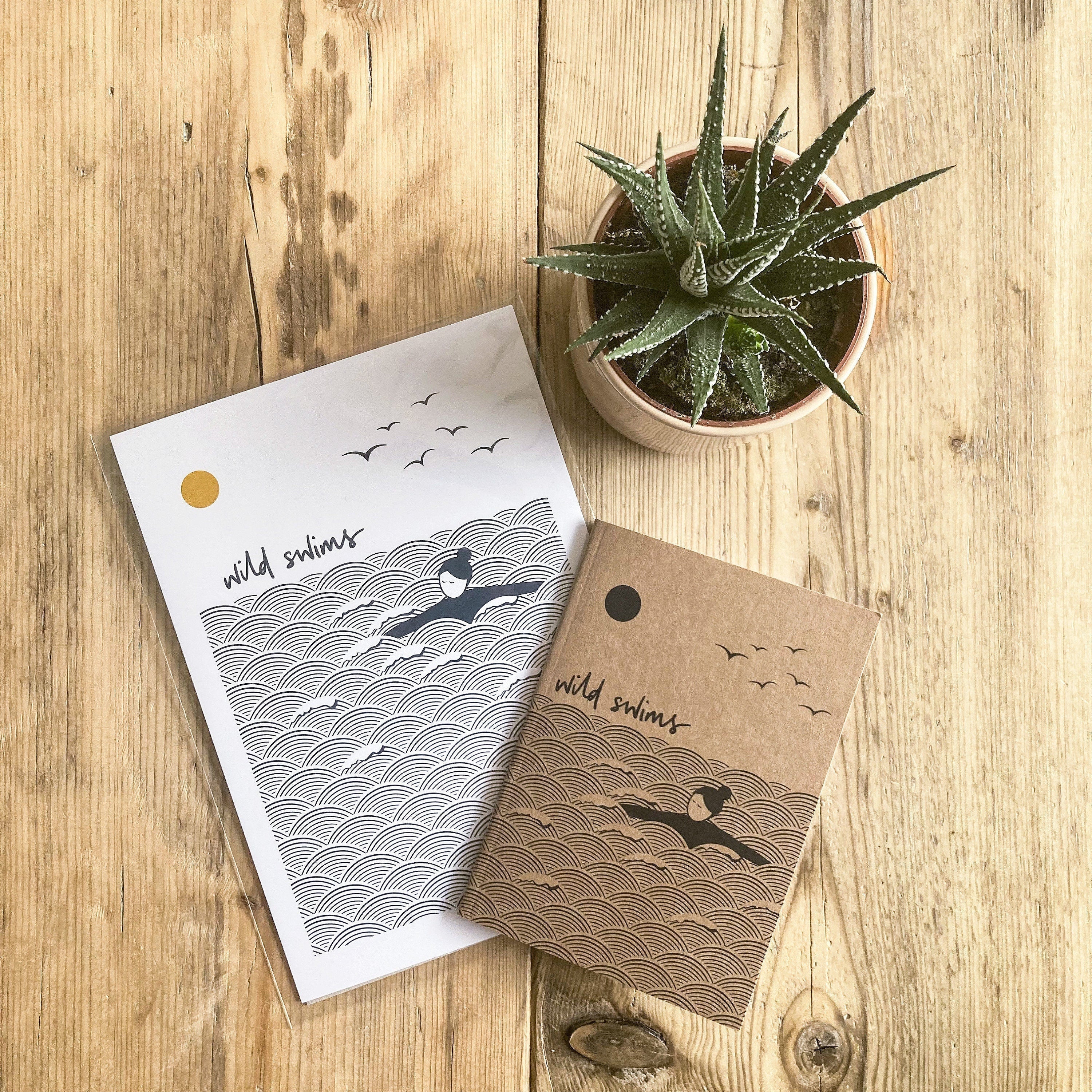 Gift set for a wild swimmer - A5 print and A6 notebook