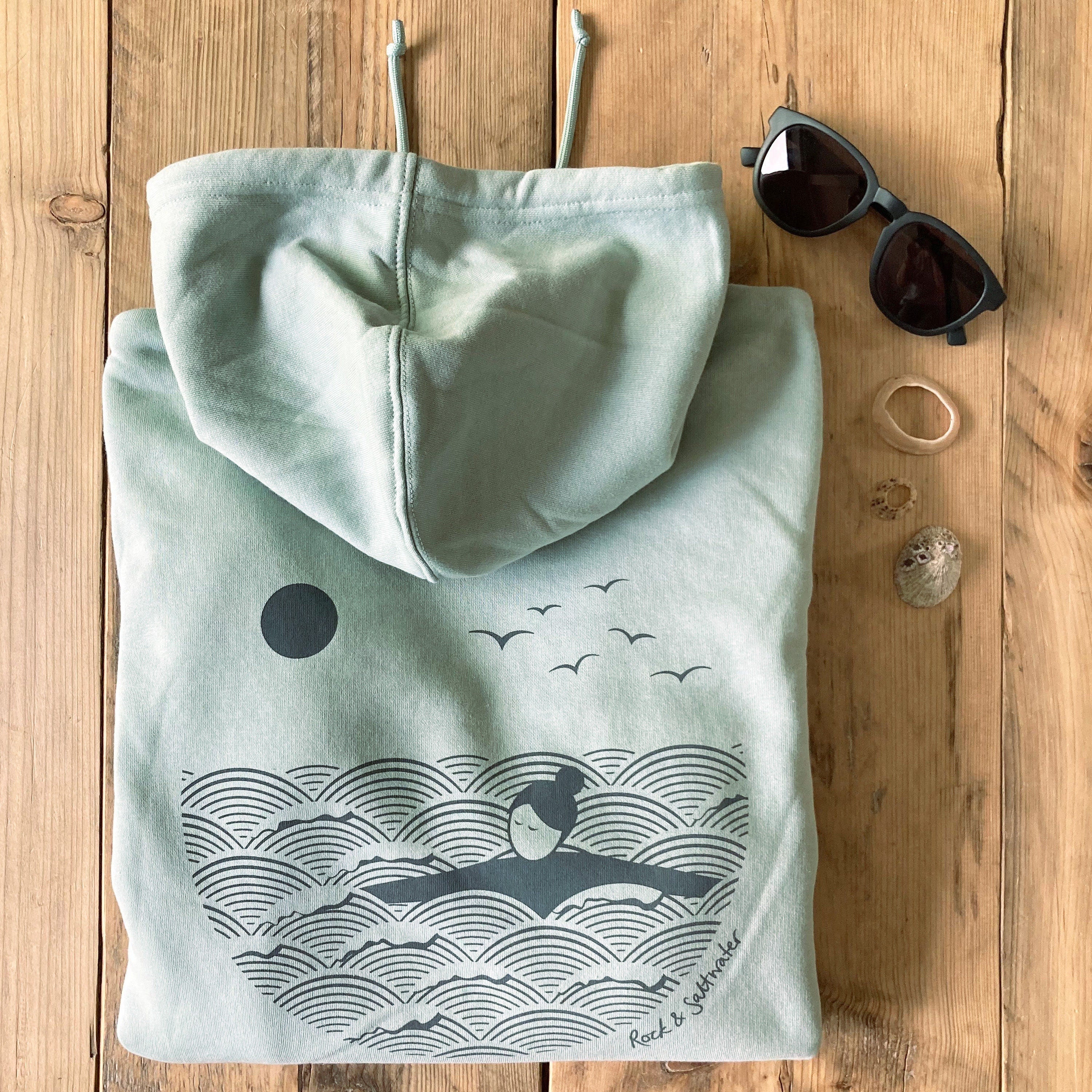 Summer green | organic cotton wild swimming women's hoodie