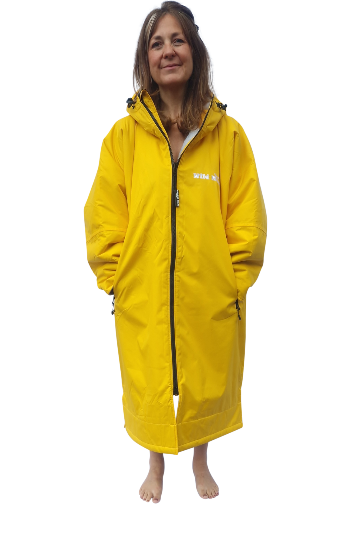 Mango Moose Eco - long sleeve changing robe -  vibrant orange/pale grey