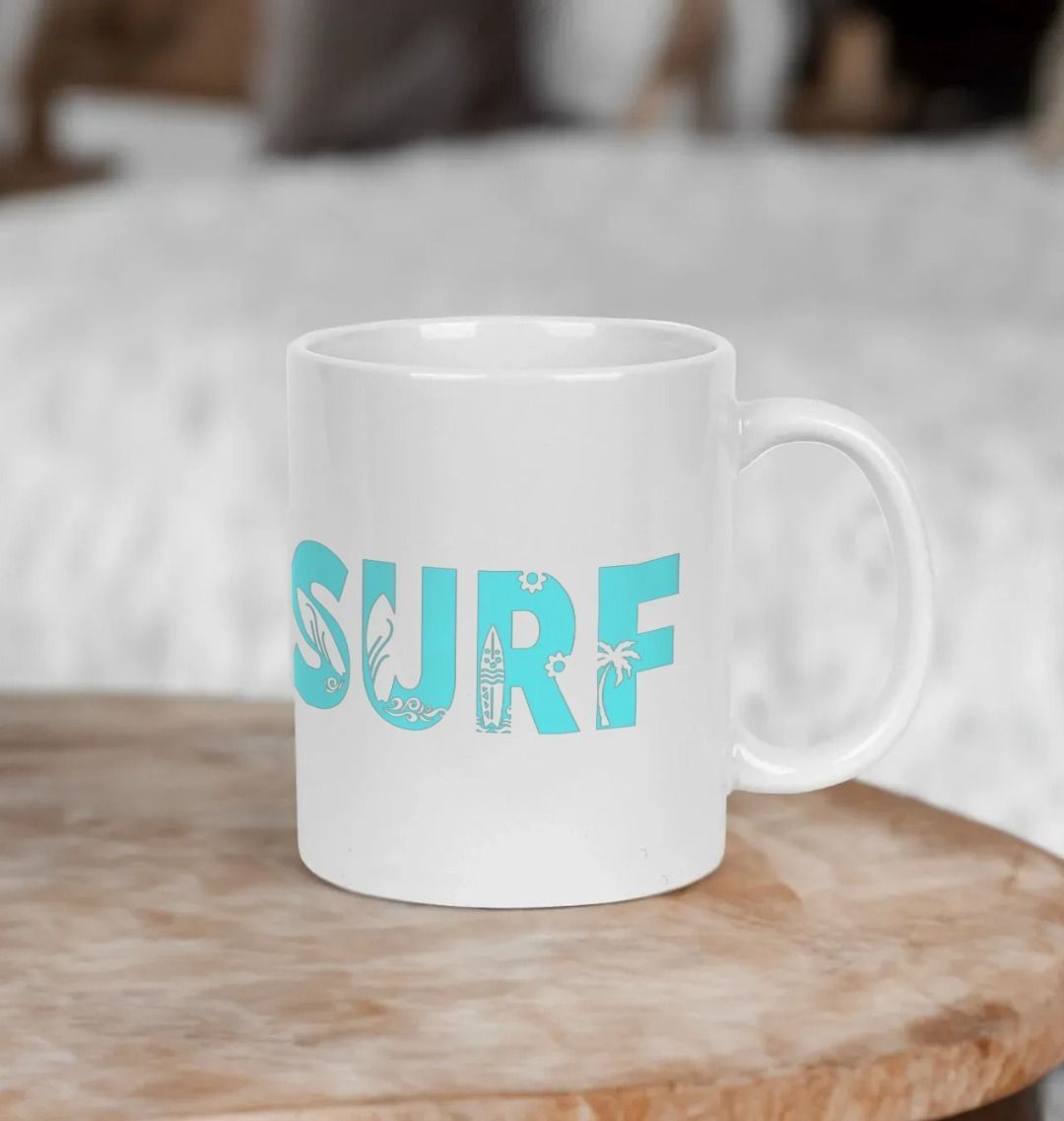 Blue 'SURF' Mug