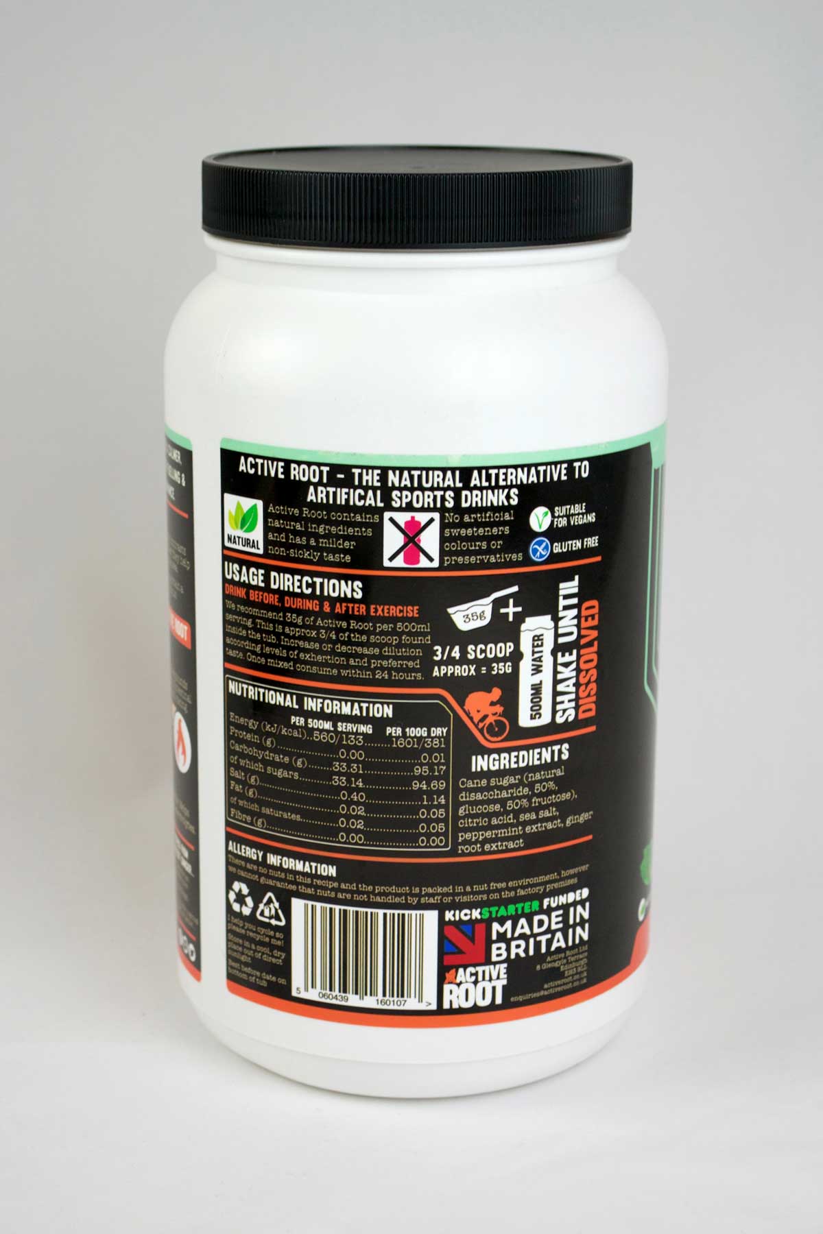 Peppermint & Ginger Flavour Sports Drink 1.4kg Mix Tub (40 servings)