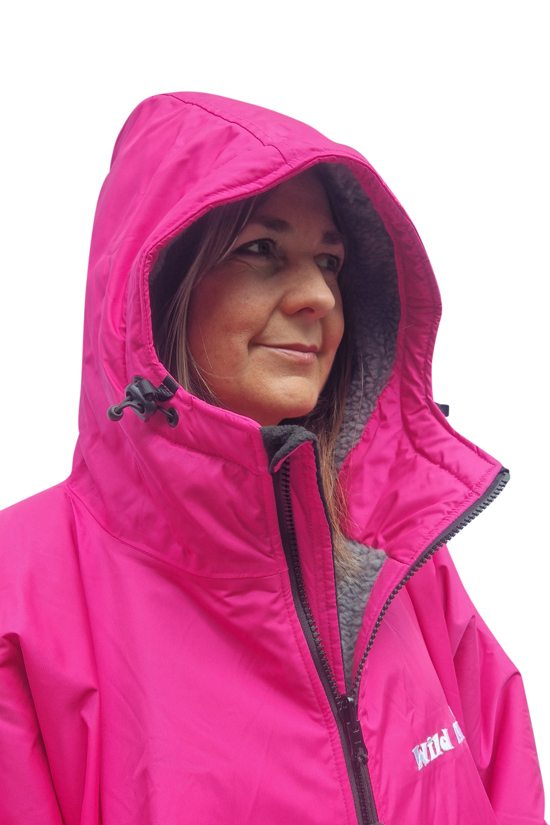 Bloomin' Moose Eco - long sleeve changing robe -  vivid pink/dark grey