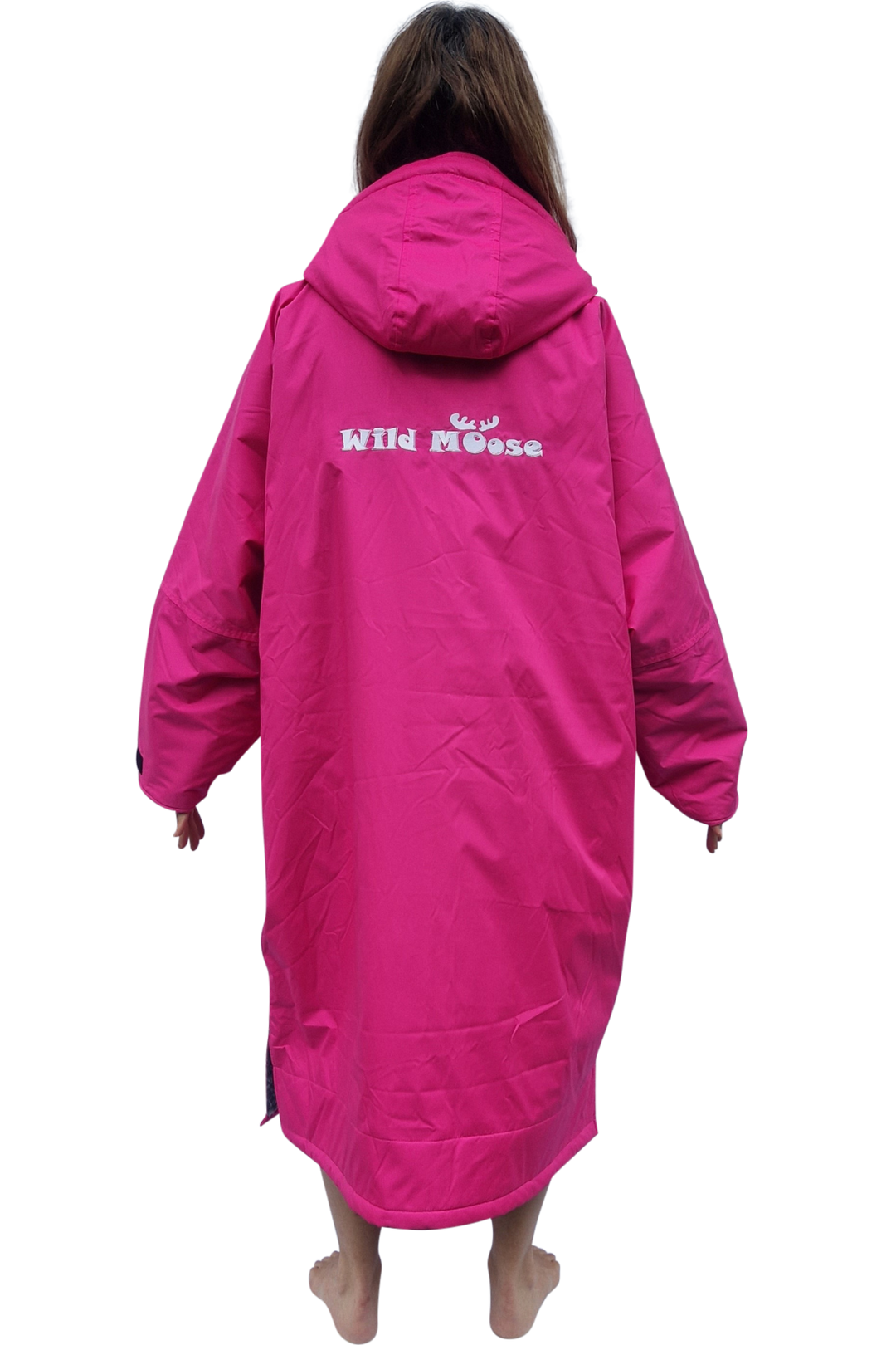 Bloomin' Moose Eco - long sleeve changing robe -  vivid pink/dark grey