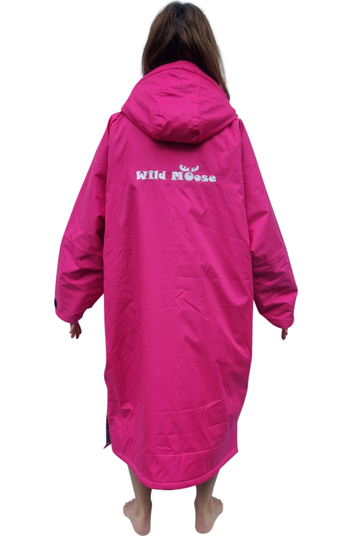 Bloomin' Moose Eco - long sleeve changing robe -  vivid pink/dark grey