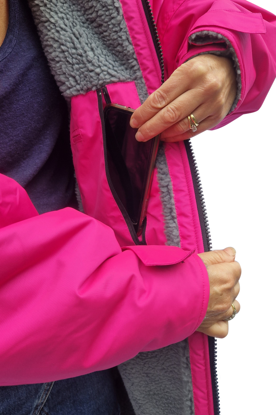 Bloomin' Moose Eco - long sleeve changing robe -  vivid pink/dark grey