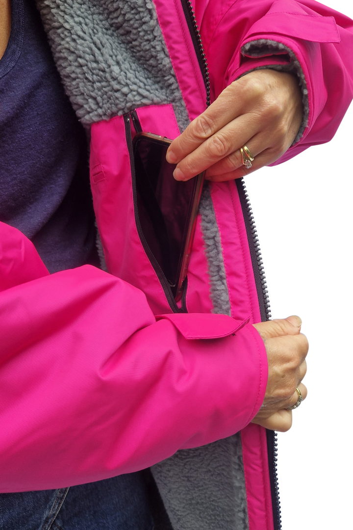 Bloomin' Moose Eco - long sleeve changing robe -  vivid pink/dark grey