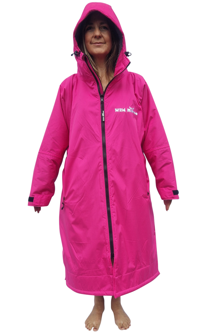 Bloomin' Moose Eco - long sleeve changing robe -  vivid pink/dark grey