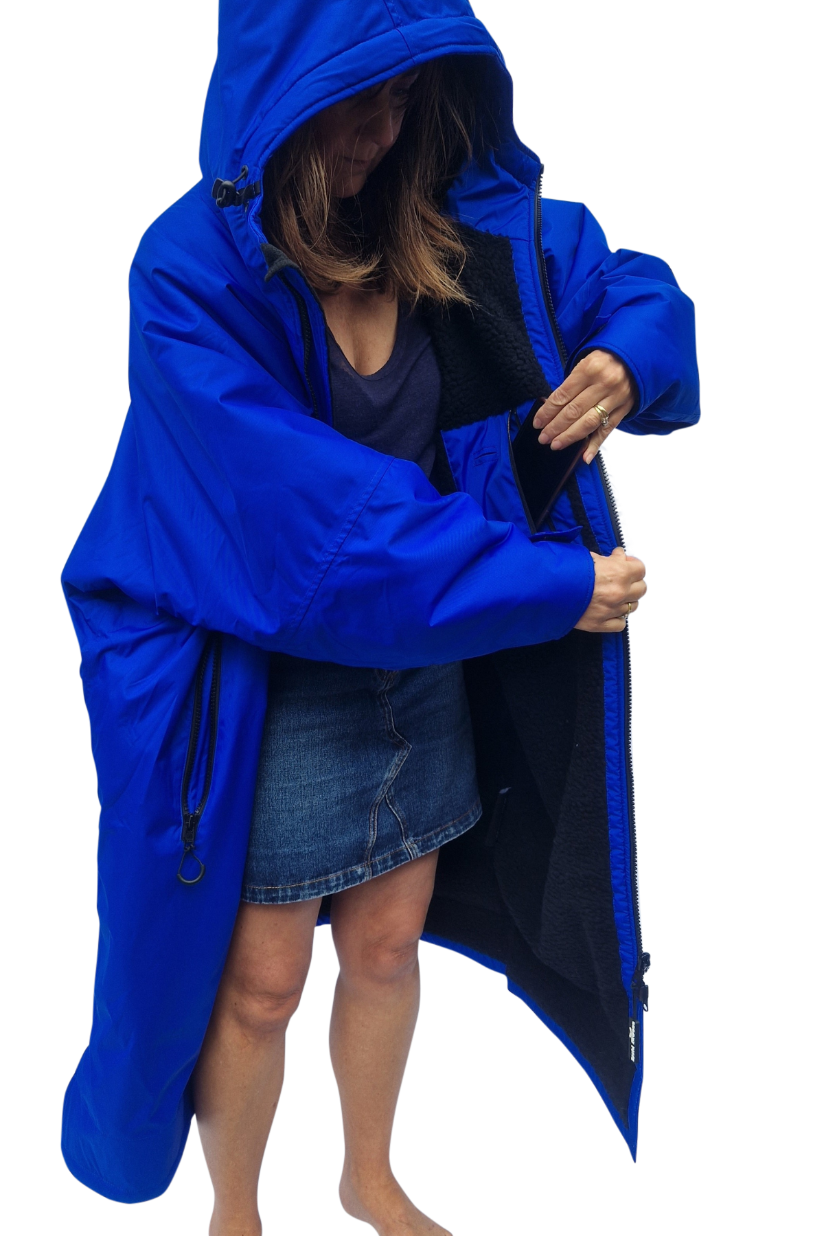 Sapphire Moose Eco - long sleeve changing robe -  electric blue/black