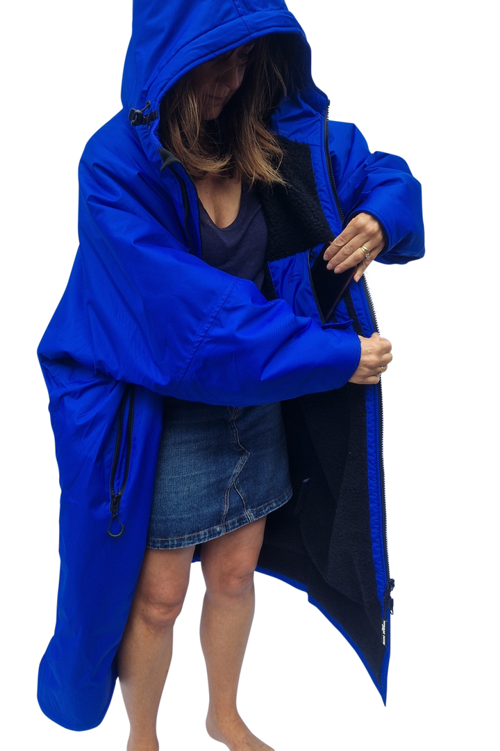 Sapphire Moose Eco - long sleeve changing robe -  electric blue/black