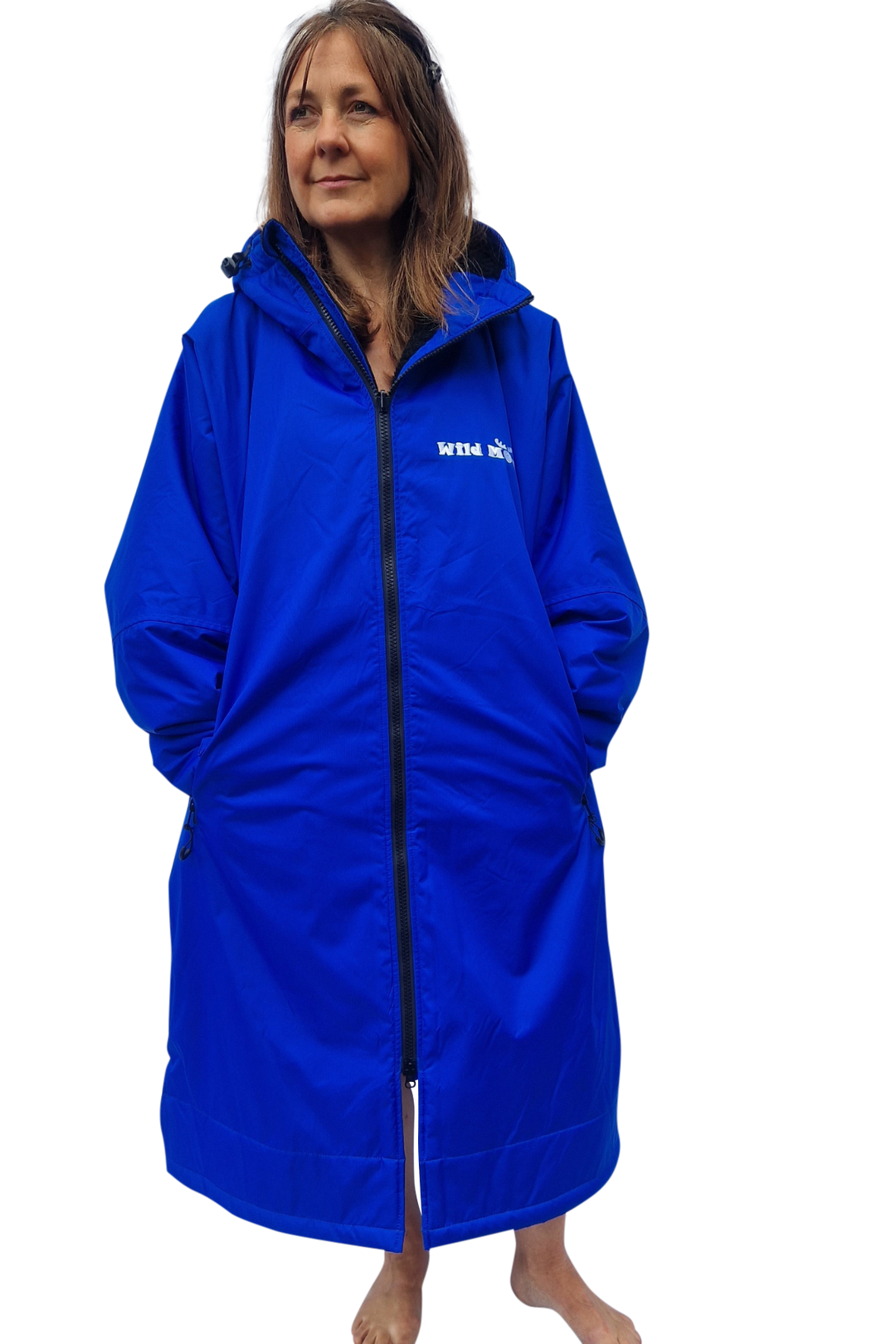 Sapphire Moose Eco - long sleeve changing robe -  electric blue/black