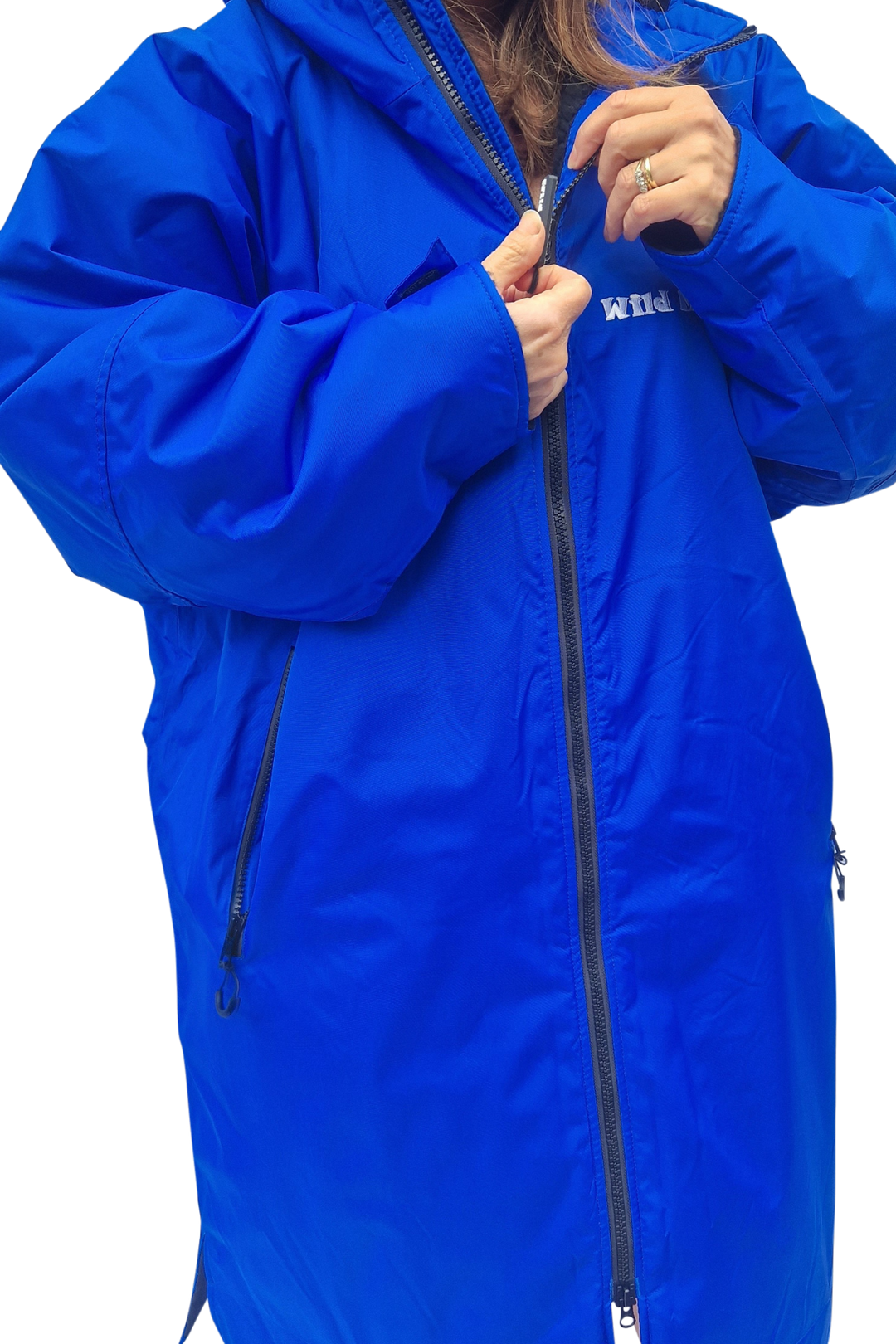 Sapphire Moose Eco - long sleeve changing robe -  electric blue/black
