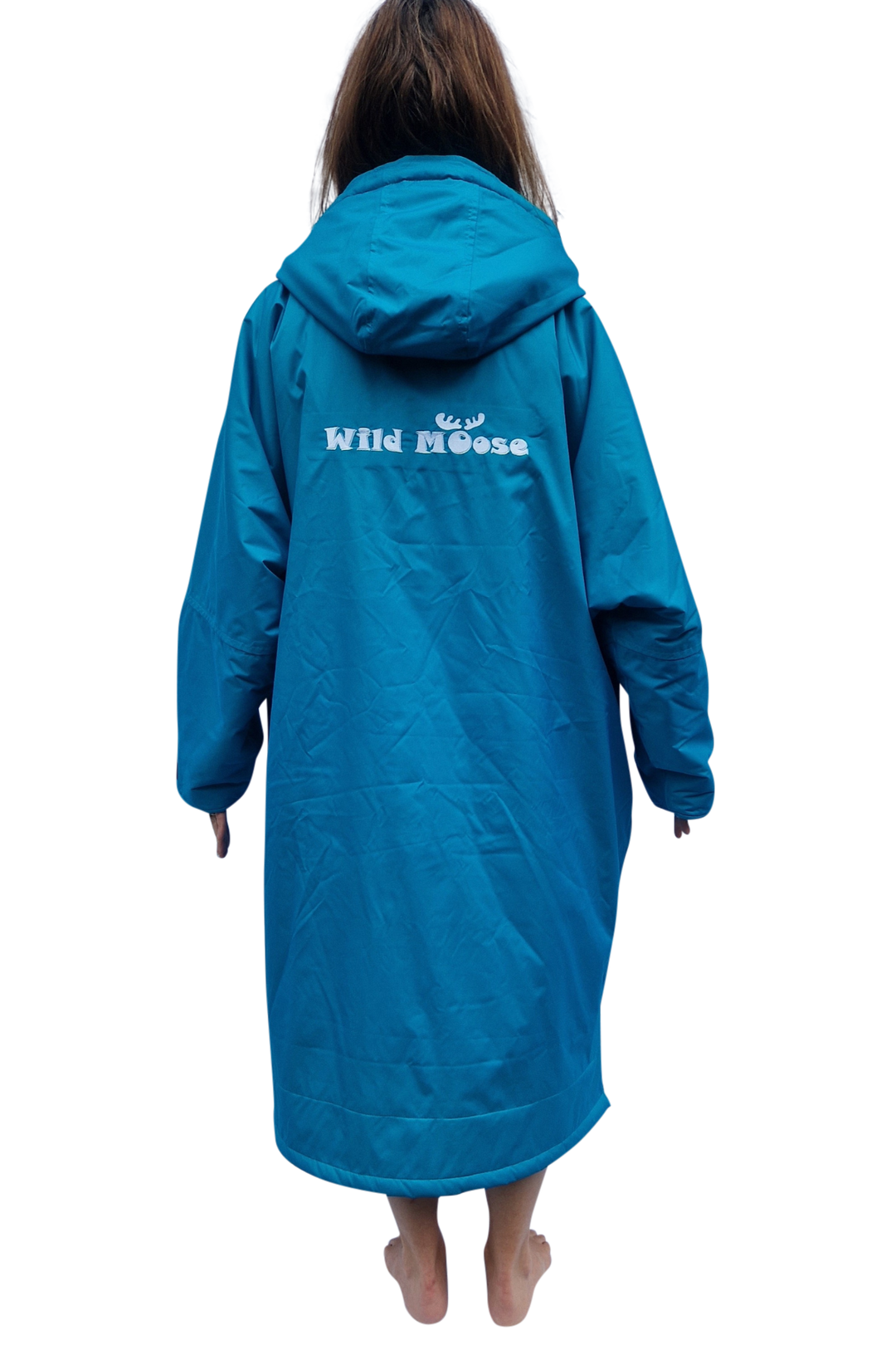 Ocean Moose Eco - long sleeve changing robe - teal/pale grey